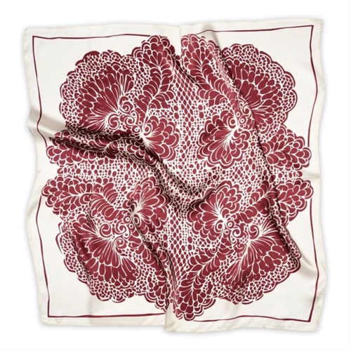 MP WOMAN LACEY SILK SCARF PLUM MAHOGANY